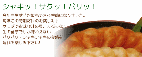 この時期ならではの、菊芋のフレッシュな食感をお楽しみください