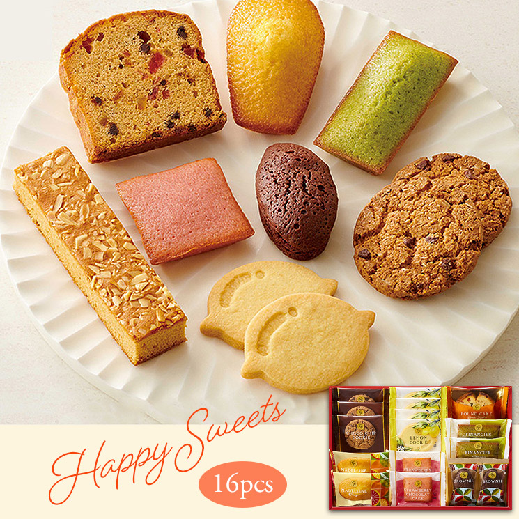 「フルーツテイストのマドレーヌやレモンクッキーがおすすめ　Happy Sweets Set（16pcs）」詳細説明