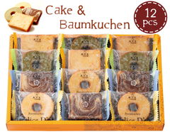 人気のしっとりケーキ4種類を詰合せ♪バウムクーヘン＆パウンドケーキセット（12pcs）