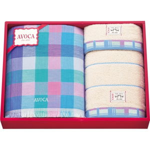 AVOCA Towel (Bath×1, Face×1, Wash×1）（Blue）