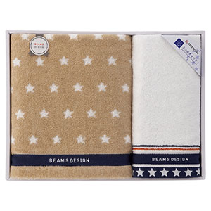 BEAMS DESIGN Star Towel Gift (Bath×1,Face×1)