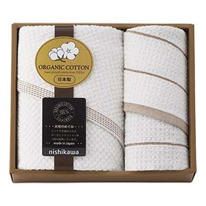 nishikawa Organic Cotton Towel (Bath×1,Face×1)