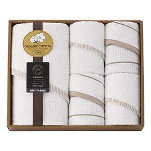 nishikawa Organic Cotton Towel (Bath×1,Face×4)